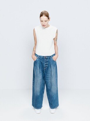 Extra Fold Organic-cotton Blend Wide-leg Jeans