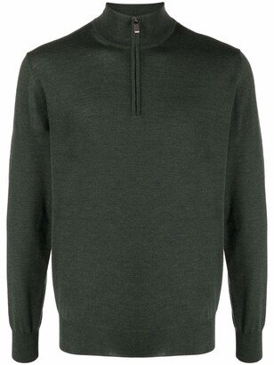 Half-Zip High-Neck Jumper