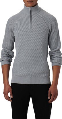 Diagonal Stitch Quarter Zip Sweater