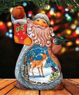 G.DeBrekht Little Deer Tiny Tale Santa Figurine