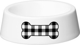 Amici Pet Ceramic Black Gingham Dog Bowl, Small