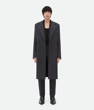 Curved Sleeves Wool Coat