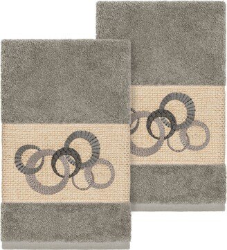 Linum Home Annabelle 2-Pc. Embellished Hand Towel Set