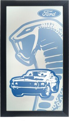 Trademark Gameroom Ford Framed Logo Mirror - Cobra - Blue/White - A/N