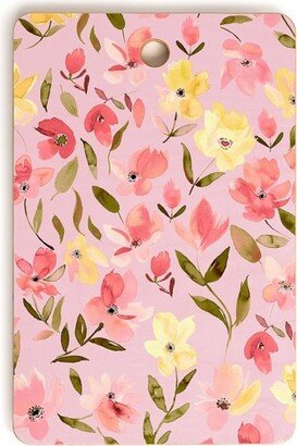 Ninola Design Fresh flowers Pink Rectangle Cutting Board