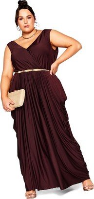 Women's Plus Size Maxi Athena Goddess - Oxblood - 14W