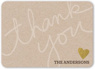 Thank You Cards: Written From Us Thank You Card, Brown, Matte, Signature Smooth Cardstock, Rounded