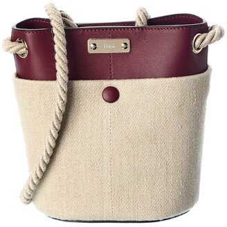 Key Small Linen & Leather Bucket Bag