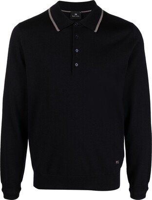 Long-Sleeve Merino-Wool Polo Shirt