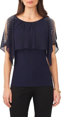 Beaded Cold Shoulder Blouse