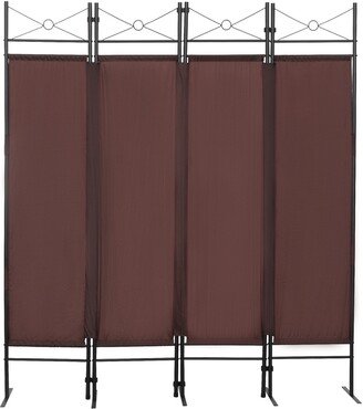 63''Brown Four-Fold Wrought Iron Screen