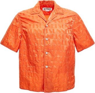 Short-Sleeved Regular Fit Satin Shirt