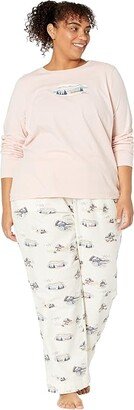Plus Size Camp Pajama Set (Shell Pink) Women's Pajama Sets