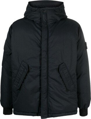 Compass-patch hooded padded jacket-AB