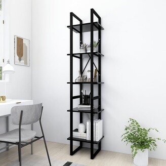 5-Tier Book Cabinet Black 15.7x11.8x68.9 Engineered Wood - 15.7 x 11.8 x 69.9