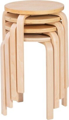 Set of 4 Bentwood Stacking Stools