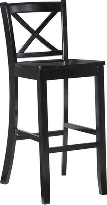 30 Torino X Back Wood Barstool - Black