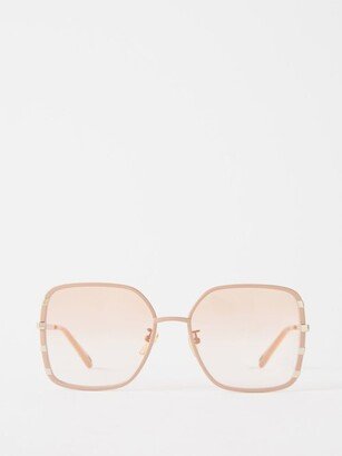 Celeste Oversized Square Metal Sunglasses