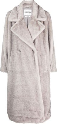 Double-Breasted Faux-Fur Coat-AA