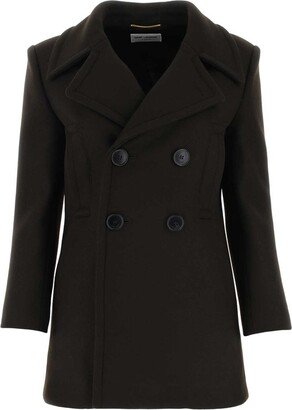 Double-Breasted Long-Sleeved Peacoat-AB