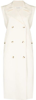 Double-Breasted Sleeveless Trench Coat