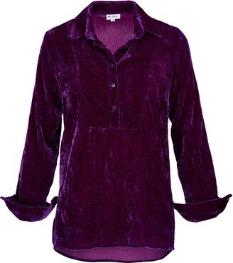 Silk Velvet Shirt In Violet