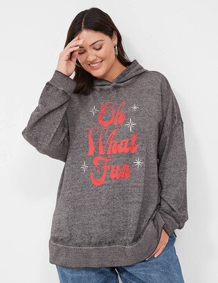 Relaxed Oh What Fun Graphic Hoodie Sweatshirt
