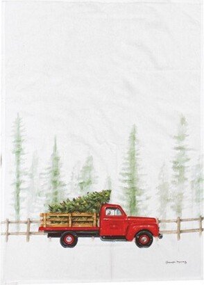 Holiday Truck Cruiser Printed Flour Sack Kitchen Towel Dishtowel