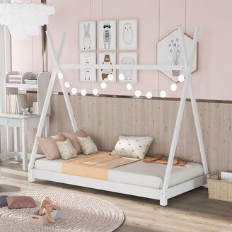 Calnod Adorable Triangle House Bed with Sturdy Wood Slats
