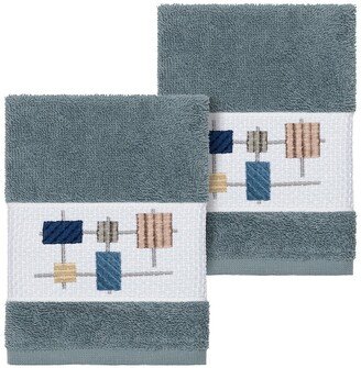 Khloe Embellished Washcloth - Set of 2 - Teal