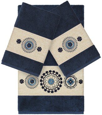 Isabell 3-Piece Embellished Towel - Midnight Blue