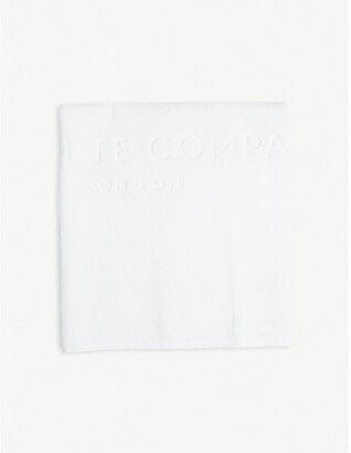 White Logo-embossed Cotton Bathmat 80cmx50cm