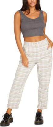 Juniors' Frochickie Plaid Slouch Pants