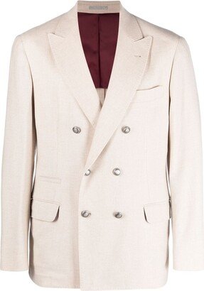 Peak-Lapel Double-Breasted Blazer-AC