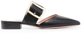 Jemina buckled leather mules