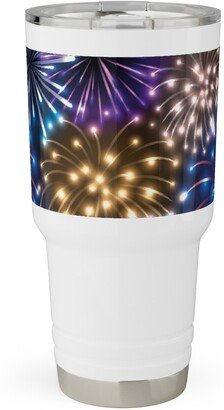 Travel Mugs: Fireworks - Multi Travel Tumbler, 30Oz, Multicolor