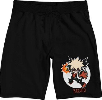 My Hero Academia Bakugo Men’s Black Sleep Pajama Shorts-Medium