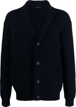 Shawl-Collar Virgin-Wool Cardigan