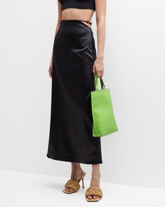 Double-Satin Straight Maxi Skirt