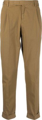 PT Torino Pleated-Edge Stretch-Cotton Trousers