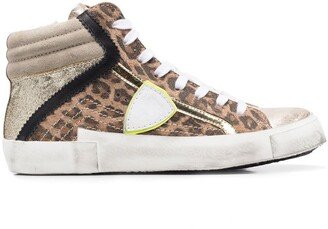 Leopard-Print Hi-Top Sneakers