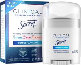 Secret Clinical Strength Completely Clean Invisible Solid Antiperspirant and Deodorant for Women - Fresh Scent - 0.5oz