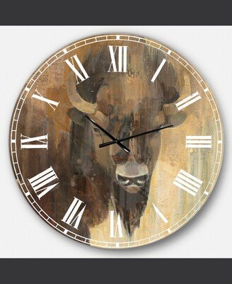 Designart Modern Farmhouse Oversized Metal Wall Clock - 36 x 36