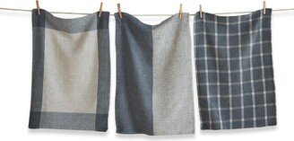 tagltd tag Mae Waffle Weave Dishtowel Set Of 3 Slate Blu