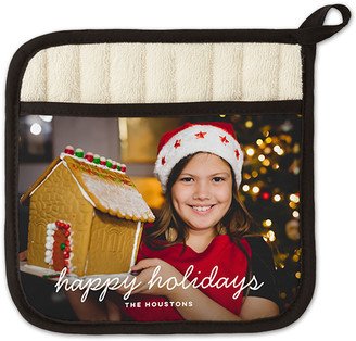 Pot Holders: Baking Happy Holidays Pot Holder, White