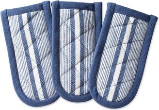 3pk Cotton Striped Chef Pan Handles Blue