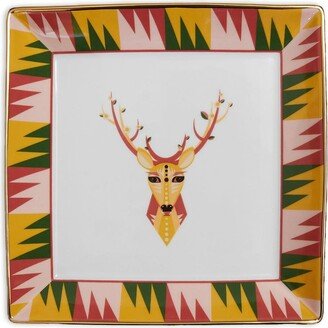 Deer-Print Porcelain Trinket Tray