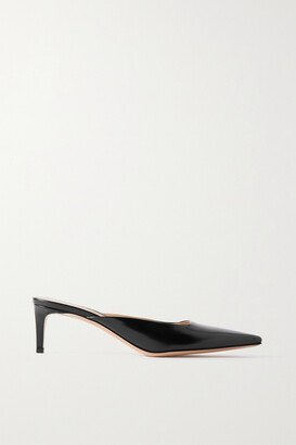 Tokio Glossed-leather Mules - Black