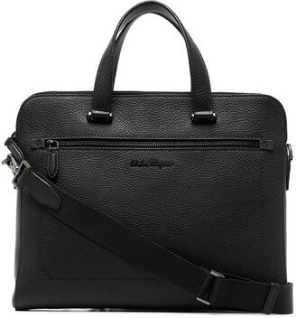 Logo-Plaque Leather Briefcase