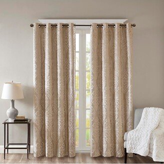 Gracie Mills 1-pc Jacquard Damask Total Blackout Grommet Top Curtain Panel - 50x108